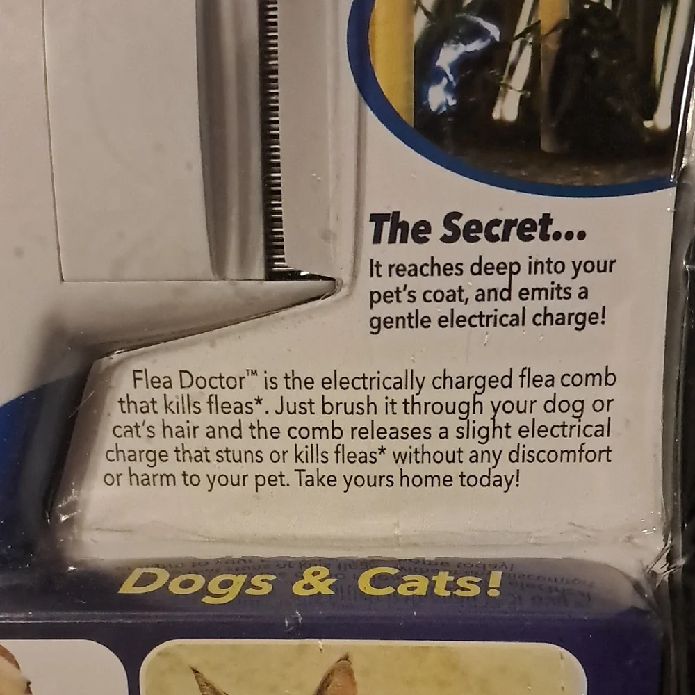 Electric Flea Comb - White and Blue